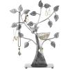 MyGift Silver Metal Jewelry Tree with Bird Nest – Holds up to 48 pair Earrings(Silver)