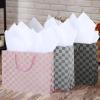 MyGift Birthday Gift Bags for Women, Kids, Men with Assorted Color Glitter Checkerboard Design, 15 x 12, Set of 3(Checkerboard)