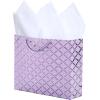 MyGift Birthday Gift Bags for Women, Kids, Men with Assorted Color Glitter Checkerboard Design, 15 x 12, Set of 3(Diamond)