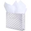 MyGift Birthday Gift Bags for Women, Kids, Men with Assorted Color Glitter Checkerboard Design, 15 x 12, Set of 3(Diamond)