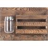 MyGift Wall-Mounted Burnt Wood Mail Holder Organizer with 6 Key Hooks & Mason Jar(Burnt Brown)