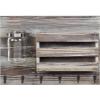 MyGift Wall-Mounted Burnt Wood Mail Holder Organizer with 6 Key Hooks & Mason Jar(Torched)