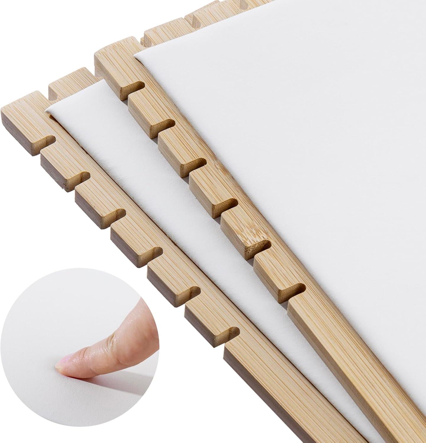 image:imageMyGift Set of 4 Bamboo and White Panel Jewelry Display Boards Tabletop Necklace and Pendant Holder Stands for Retail or Home OrganizationWhite Set of 4