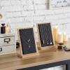 MyGift Set of 4 Bamboo and White Panel Jewelry Display Boards, Tabletop Necklace and Pendant Holder Stands for Retail or Home Organization(Black)