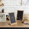 MyGift Set of 4 Bamboo and White Panel Jewelry Display Boards, Tabletop Necklace and Pendant Holder Stands for Retail or Home Organization(Black)