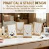 MyGift Set of 4 Bamboo and White Panel Jewelry Display Boards, Tabletop Necklace and Pendant Holder Stands for Retail or Home Organization(White  Set of 4)