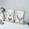 MyGift Set of 4 Bamboo and White Panel Jewelry Display Boards, Tabletop Necklace and Pendant Holder Stands for Retail or Home Organization(White)