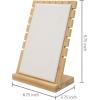 MyGift Set of 4 Bamboo and White Panel Jewelry Display Boards, Tabletop Necklace and Pendant Holder Stands for Retail or Home Organization(White)