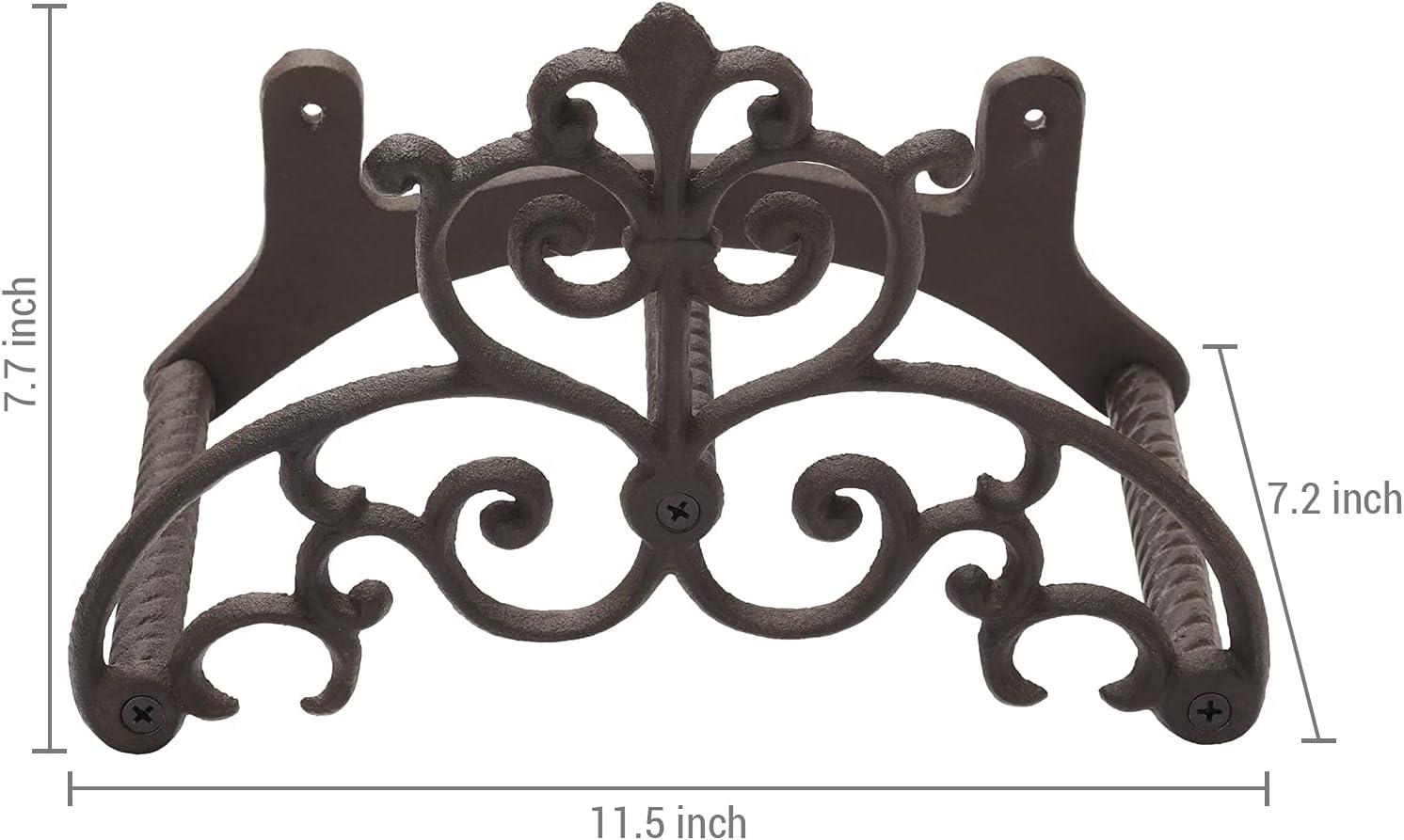 image:imageMyGift Brown Heavy Duty Cast Iron Outdoor Garden Hose Hanger Wall Mounted Water Hose Holder Reel with Vintage Scrollwork DesignVintage Scrollwork