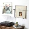 MyGift 2-Pack Vinyl Wall Mount Holder – Floating Record Shelf for Vinyl Display, Black Metal Record Wall Display Shelves(Black- 2 Pcs)