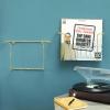 MyGift 2-Pack Vinyl Wall Mount Holder – Floating Record Shelf for Vinyl Display, Black Metal Record Wall Display Shelves(Brass- 4 Pcs)