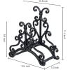 MyGift Brown Heavy Duty Cast Iron Outdoor Garden Hose Hanger Wall Mounted Water Hose Holder Reel with Vintage Scrollwork Design(Floral Pattern)