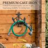 MyGift Brown Heavy Duty Cast Iron Outdoor Garden Hose Hanger Wall Mounted Water Hose Holder Reel with Vintage Scrollwork Design(Ship Anchor)