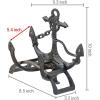 MyGift Brown Heavy Duty Cast Iron Outdoor Garden Hose Hanger Wall Mounted Water Hose Holder Reel with Vintage Scrollwork Design(Ship Anchor)