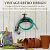 MyGift Brown Heavy Duty Cast Iron Outdoor Garden Hose Hanger Wall Mounted Water Hose Holder Reel with Vintage Scrollwork Design(Spigot Design)