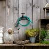 MyGift Brown Heavy Duty Cast Iron Outdoor Garden Hose Hanger Wall Mounted Water Hose Holder Reel with Vintage Scrollwork Design(Spigot Design)