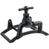 MyGift Brown Heavy Duty Cast Iron Outdoor Garden Hose Hanger Wall Mounted Water Hose Holder Reel with Vintage Scrollwork Design(Spigot Design)