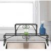 MyGift Black Metal Over the Sink Shelf with Scrollwork Design, 2 Tier Display Stand Organizer for Kitchen Accessories