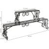 MyGift Black Metal Over the Sink Shelf with Scrollwork Design, 2 Tier Display Stand Organizer for Kitchen Accessories