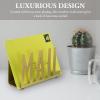 MyGift Mail Holder Organizer Countertop Modern Golden Metal with Cutout MAIL Lettering Design, Office Desktop Envelope and Document Storage Rack(Golden)