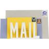 MyGift Mail Holder Organizer Countertop Modern Golden Metal with Cutout MAIL Lettering Design, Office Desktop Envelope and Document Storage Rack(White)