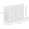 MyGift Mail Holder Organizer Countertop Modern Golden Metal with Cutout MAIL Lettering Design, Office Desktop Envelope and Document Storage Rack(White)