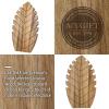 MyGift Premium Leaf-Shaped Acacia Wood Necklace Holder – Solid Wood Tabletop Jewelry Display Stand for Necklaces, Chains & Accessories