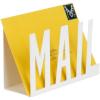 MyGift Mail Holder Organizer Countertop Modern Golden Metal with Cutout MAIL Lettering Design, Office Desktop Envelope and Document Storage Rack(White)